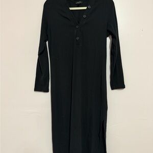 Banana Republic Black Buttoned Long Sleeve Dress